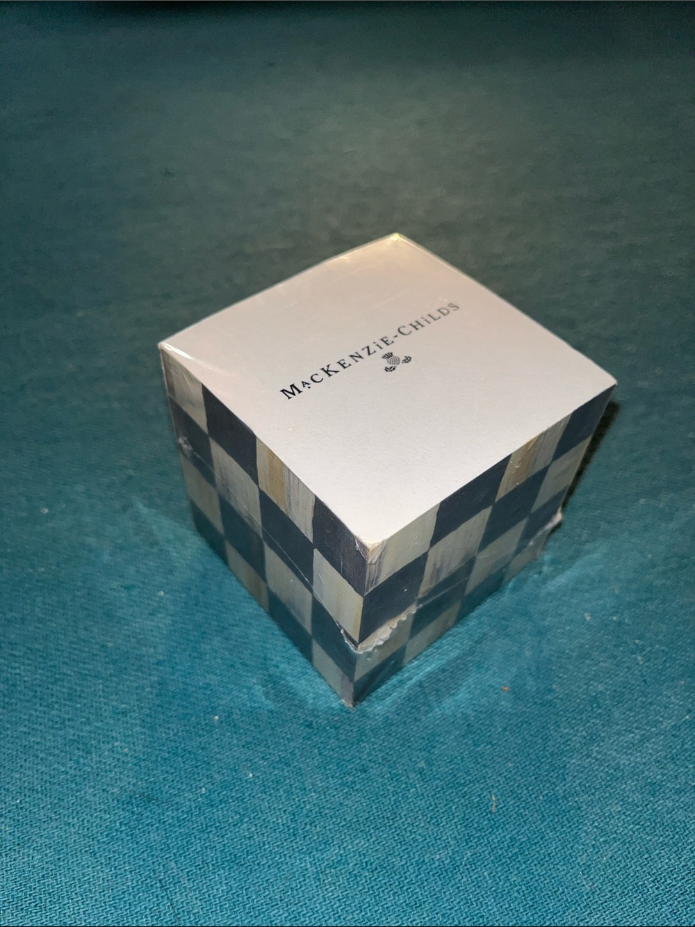 Mackenzie-Childs Black & Cream Checkered note pad